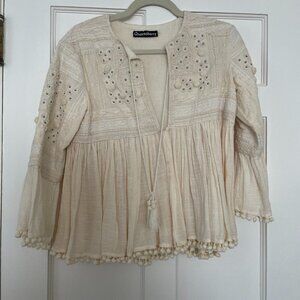 Queensberry Beige Boho Shirt Size S New without Tags